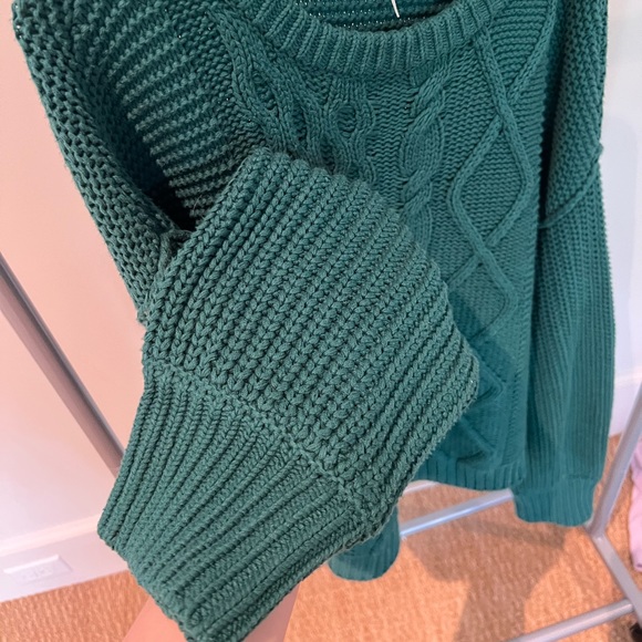 *RARE* free people Leslie cable knit sweater size L - Picture 6 of 6
